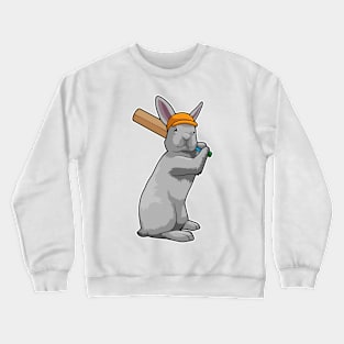 Rabbit at Cricket with Cricket bat Crewneck Sweatshirt